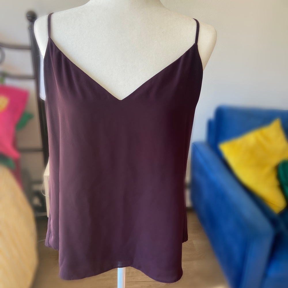Purple V-neck Tank Top